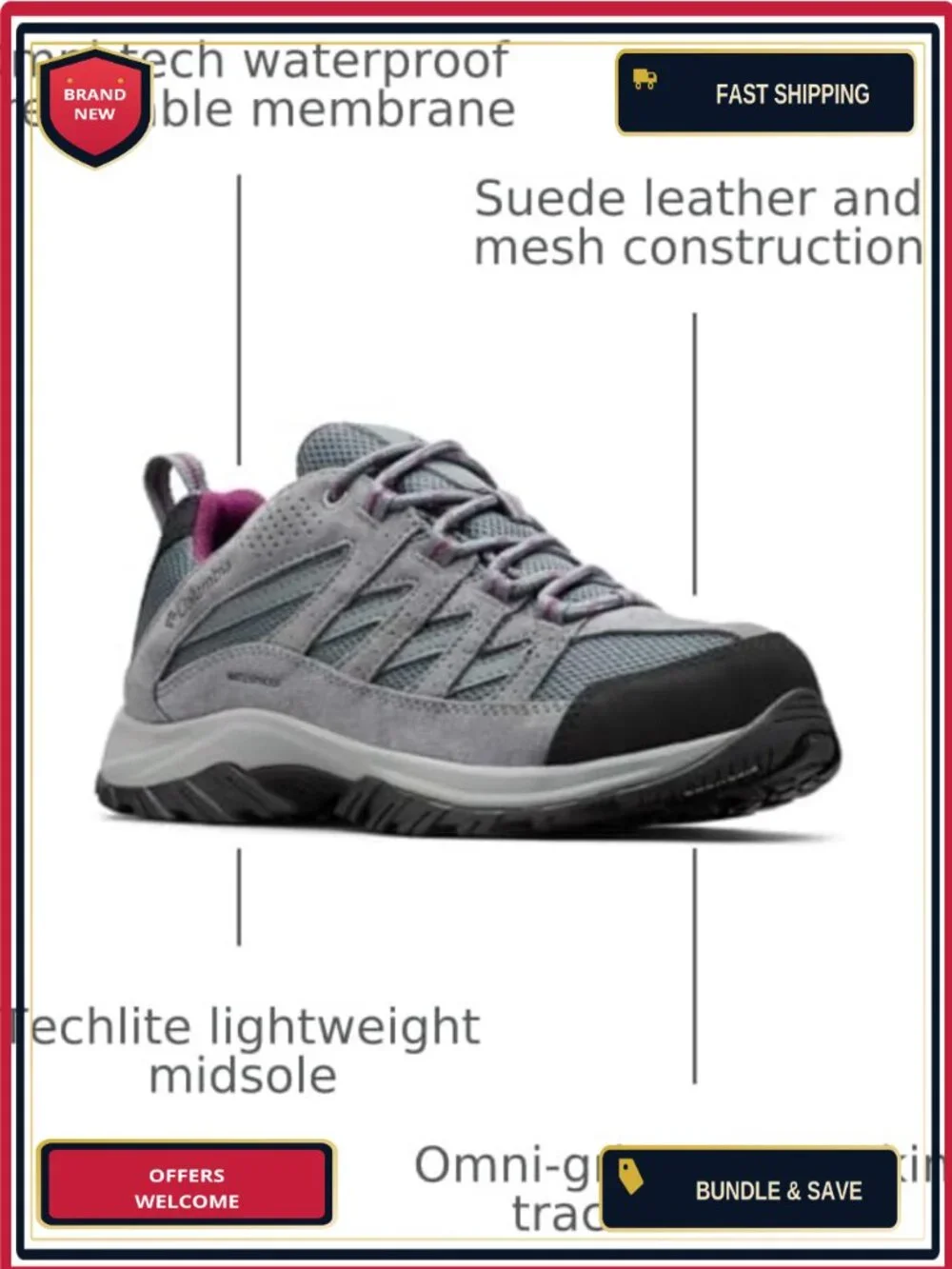 Columbia Women's Crestwood Waterproof Hiking Shoes